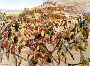 British Attack on Breed's Hill in Battle of Bunker Hill on 17th June 1775