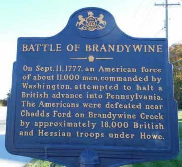 Battle of Brandywine marker