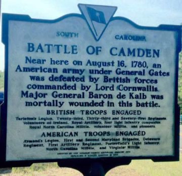 Battle of Camden marker