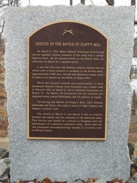 Battle of Clapp's Mill marker