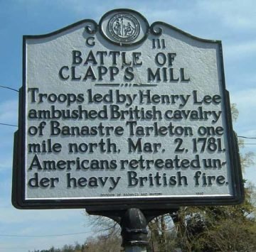 Battle of Clapp's Mill marker