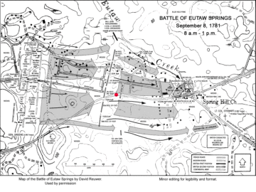 Battle of Eutaw Springs troop movement map