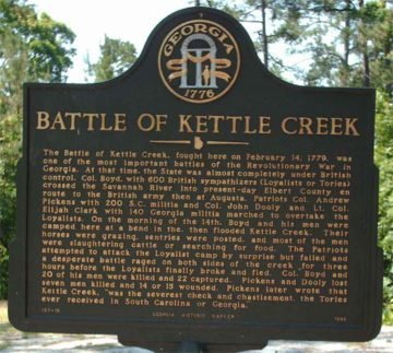 Battle of Kettle Creek marker