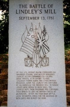 Battle of Lindley's Mill monument