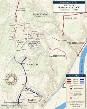 Battle of Saratoga at Freeman's Farm map