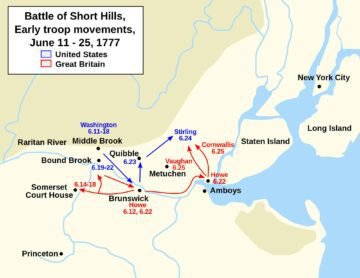 Battle of Short Hills, early troop movements
