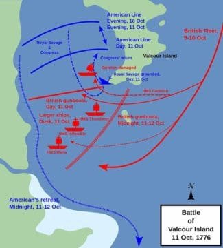 Battle of Valcour Island map