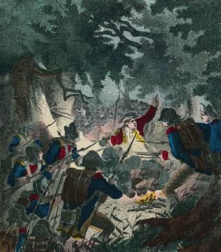 British Light Infantry attack the Pennsylvanian’s camp at the Battle of Paoli