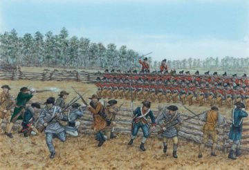 British advance at the Battle of Guilford Courthouse