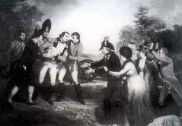 Mortal wounding of Brigadier General Simon Fraser of Balnairn at the Battle of Saratoga