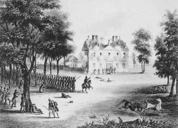 The American attack on the Chew House at the Battle of Germantown