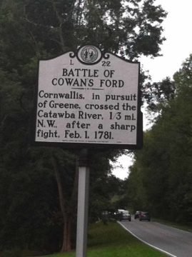 Battle of Cowan's Ford marker