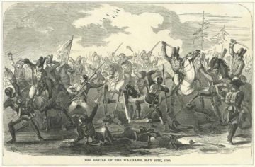 British continue attacking after the Continentals lay down their arms at the Battle of Waxhaws