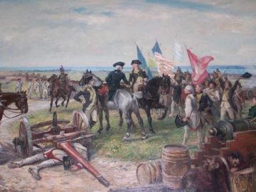 George Washington at the British Surrender at Yorktown