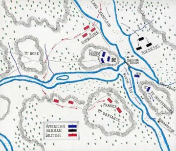Map of the Battle of Fort Ticonderoga