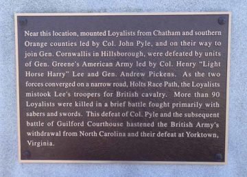 Battle of Haw River marker