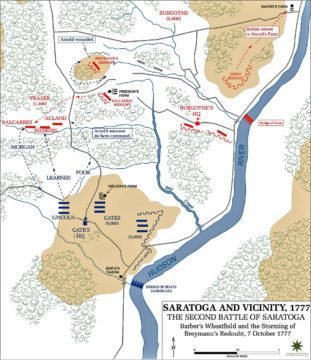 Second battle of Battle of Saratoga map