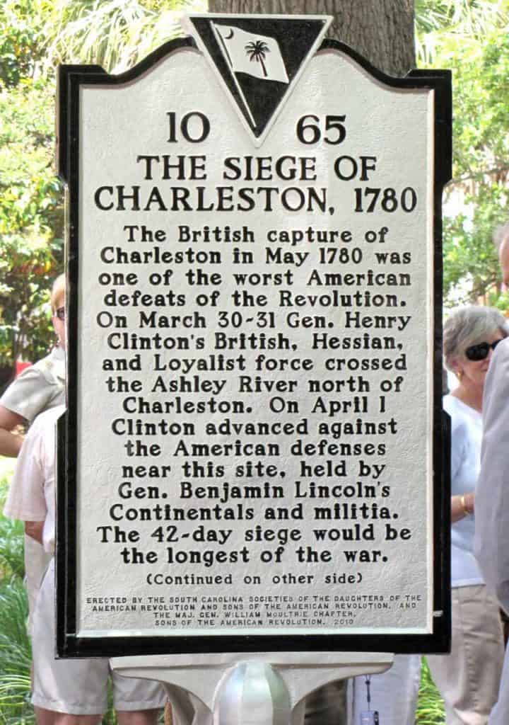 Siege Of Charleston, March 29 – May 12, 1780 At Charleston, SC