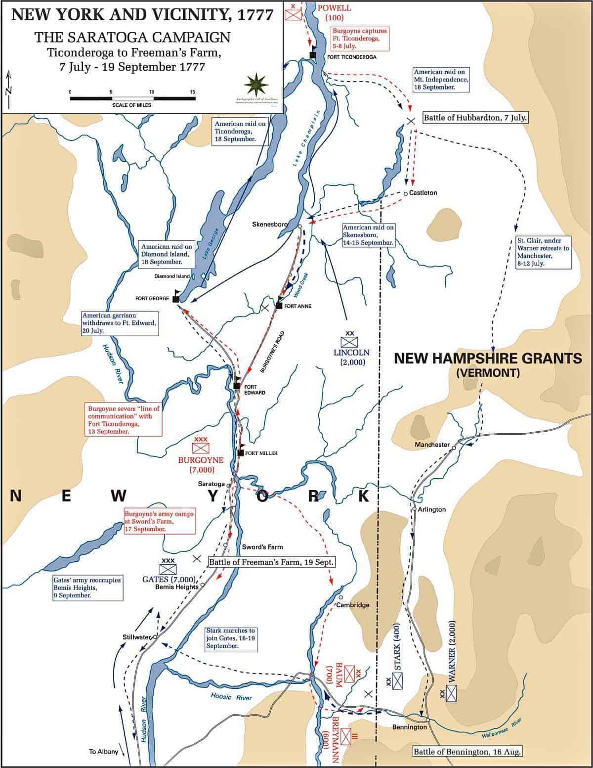 The Battle Of Saratoga Map