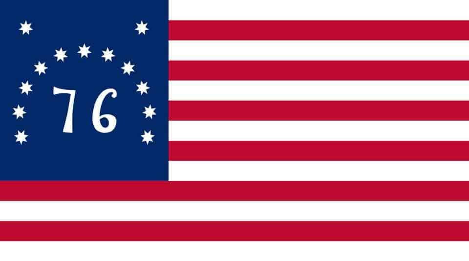 PATRIOTIC USA FLAG AMERICAN REVOLUTION 3% BETSY ROSS III PATRIOT 1776 